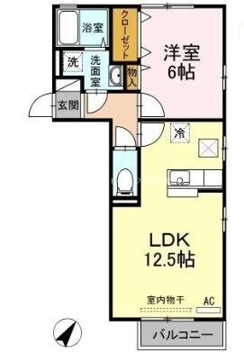 フラワー　A棟の物件間取画像