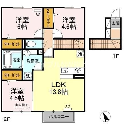 ウィンクルムＣ棟の物件間取画像