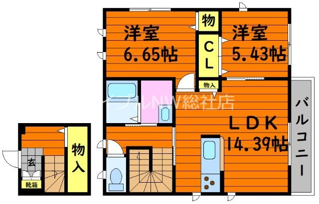 シャーメゾンポラリスB棟の物件間取画像