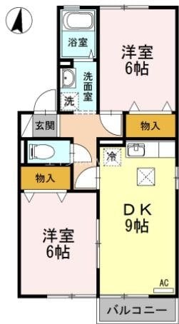 アルスなかせ　B棟の物件間取画像