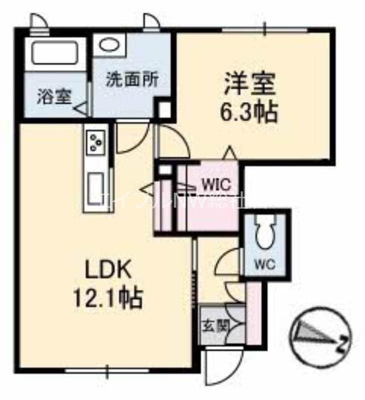 ベルブランシュ笹沖　B棟の物件間取画像