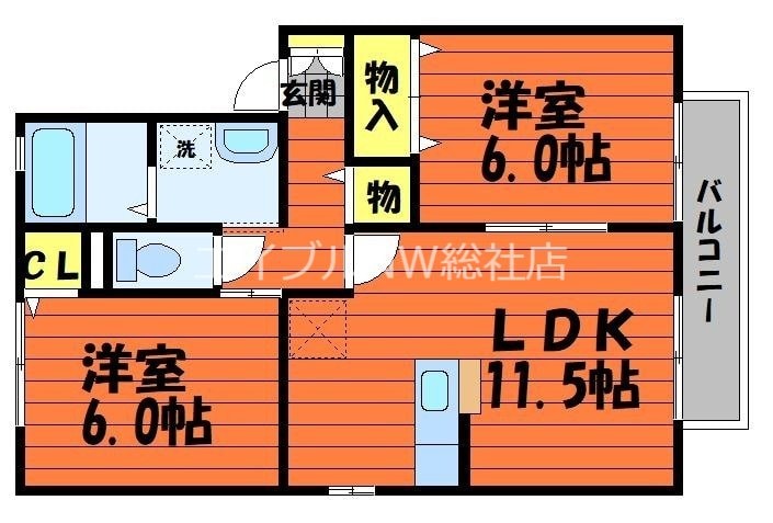 サンセールB棟の物件間取画像