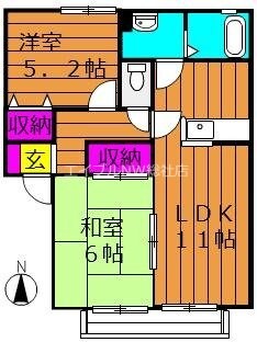 ビアン連島　Ｃ棟の物件間取画像