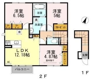 ヴィラ・ボヌール　B棟の物件間取画像