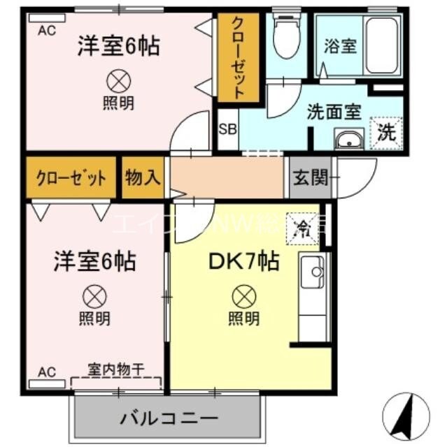 シドベール　Ａ棟の物件間取画像