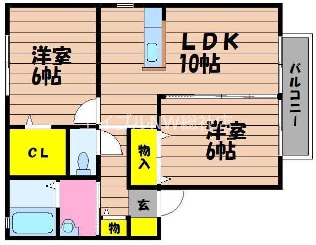 エバーグリーンオーク　Ａ棟の物件間取画像