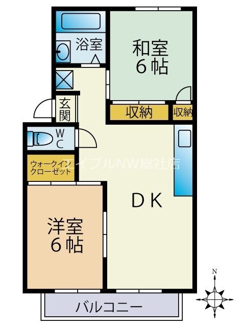 ファミール矢吹B棟の物件間取画像