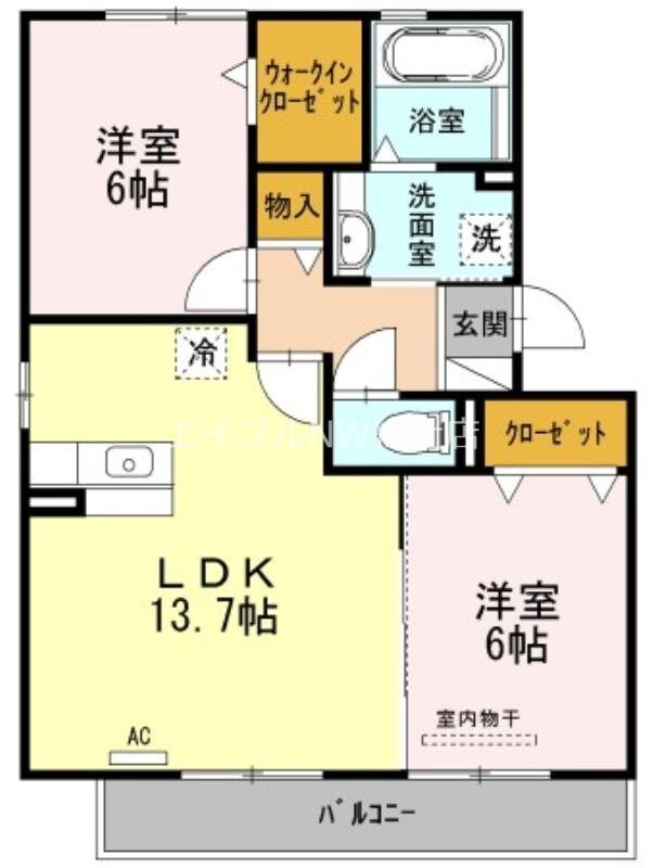 エクセラ　Ａ棟の物件間取画像