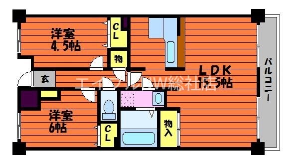 ライオンズマンション倉敷幸町の物件間取画像
