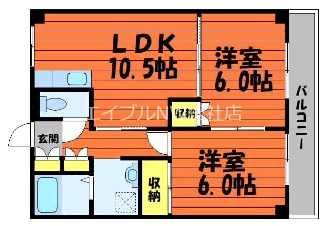 ビューハイツ吉備路の物件間取画像