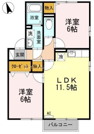 コーポKSMの物件間取画像