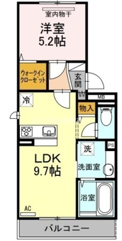 ベイブランシェ西阿知の物件間取画像