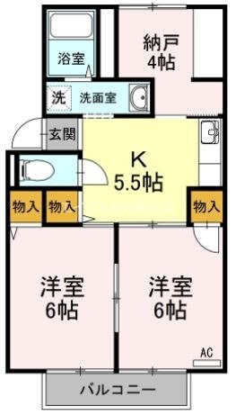 プレジール三宅　Ａ棟の物件間取画像