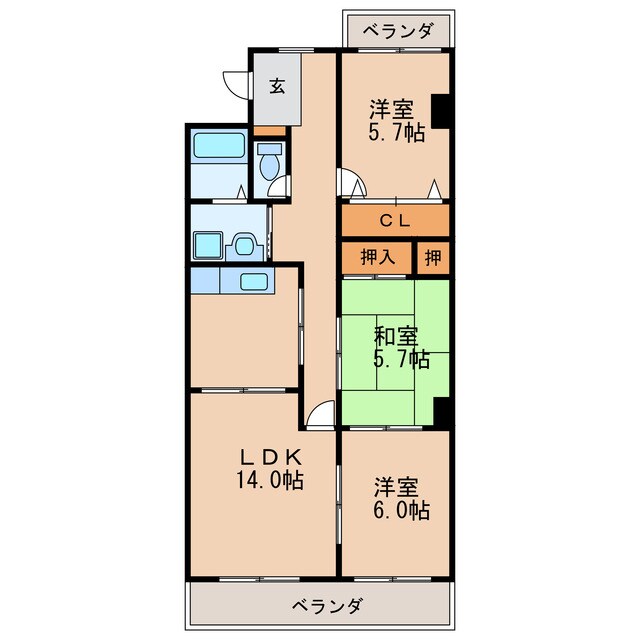 パビヨン徳川の物件間取画像