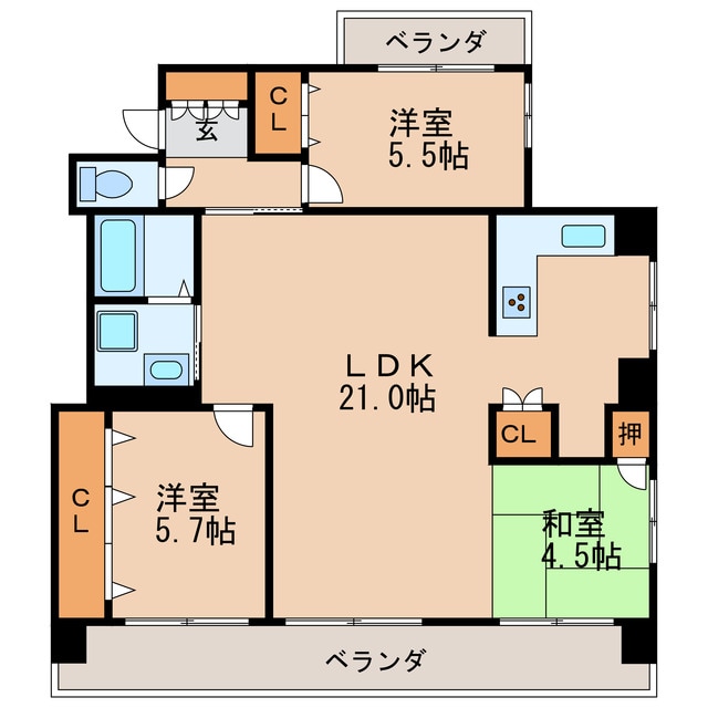 カーサ東泉の物件間取画像