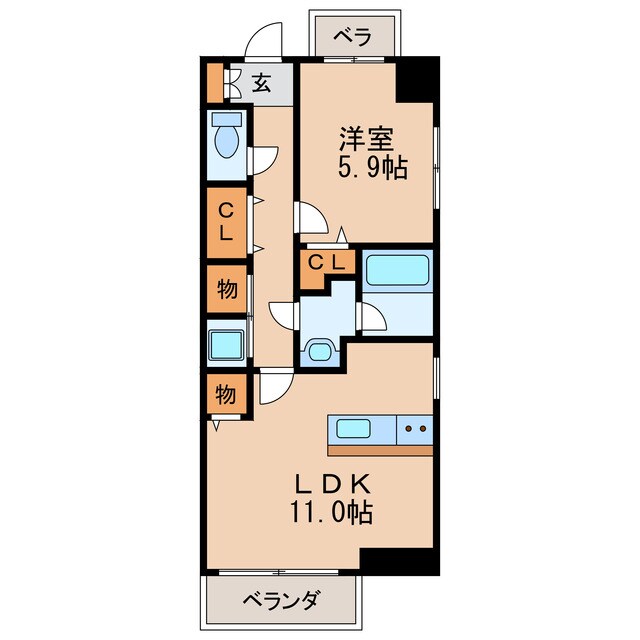 レジデンス東矢場の物件間取画像