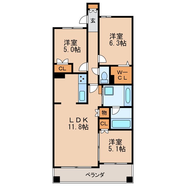 レジディア泉の物件間取画像