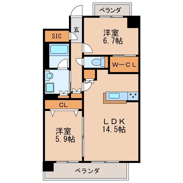 ラトゥール代官町EASTの物件間取画像