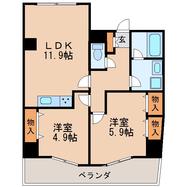 サンクチュアリー高岳の物件間取画像