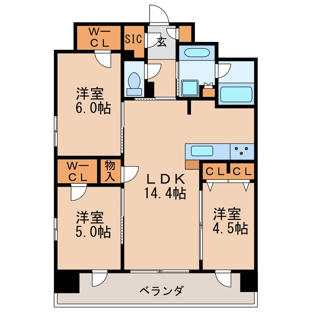 プレサンスロジェ栄の物件間取画像