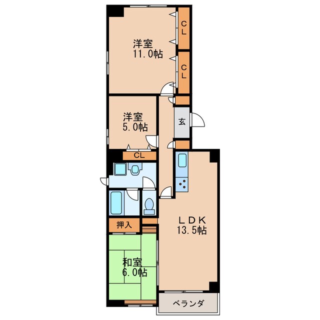 コープ野村主税町の物件間取画像