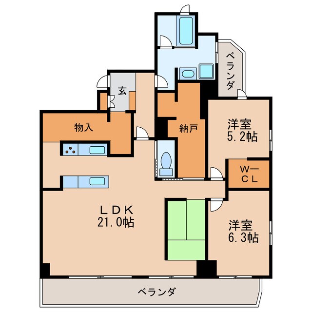 徳川1丁目パークマンションの物件間取画像