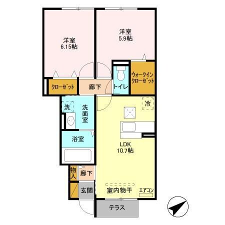 八幡宿駅 徒歩16分 1階の物件間取画像