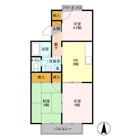 サンモールおゆみ野Bの物件間取画像