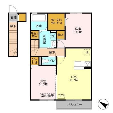 五井駅 徒歩12分 2階の物件間取画像