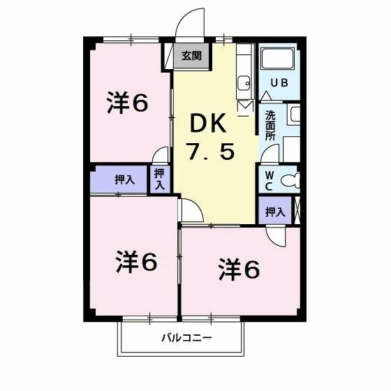 サンウエストハイムの物件間取画像