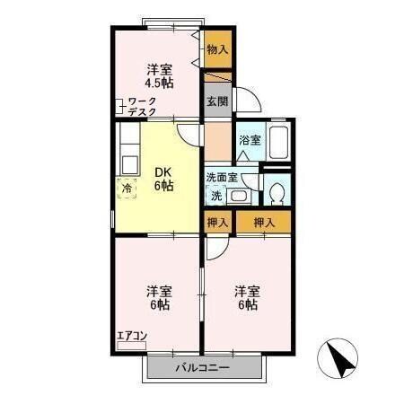 エクレール五井西Ｄの物件間取画像