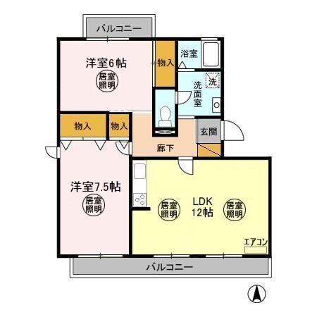 オーシャンヒルズＣの物件間取画像