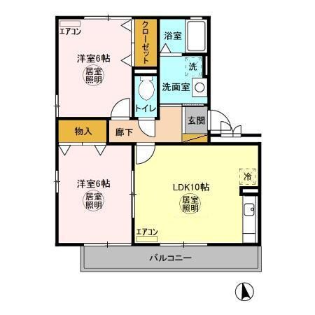 木更津駅 バス15分  アピタ下車：停歩8分 3階の物件間取画像