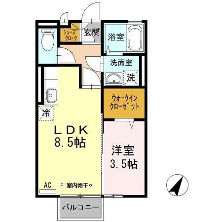 モナリエ平山の物件間取画像