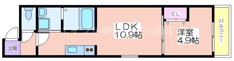 フジパレス遠里小野ウエストの物件間取画像