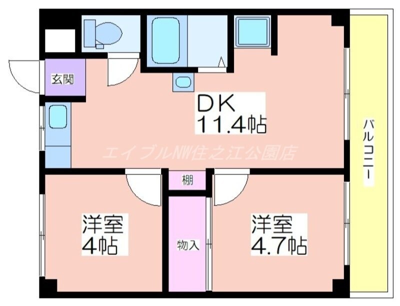 リアライズ玉出の物件間取画像