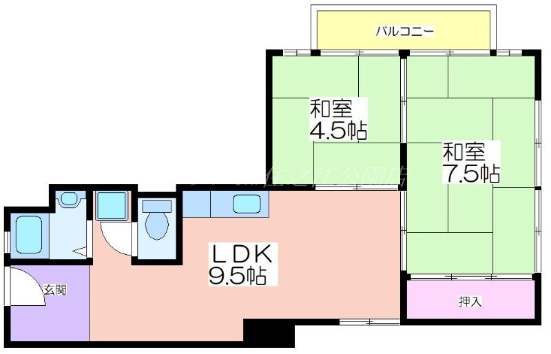 住吉第2団地9号棟の物件間取画像