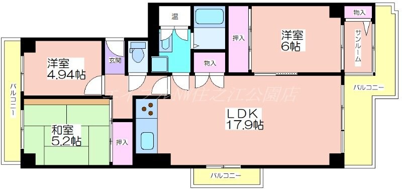 エバーグリーン南港ポートタウン11号館の物件間取画像