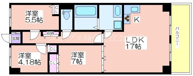 江坂江の木公園スカイハイツの物件間取画像