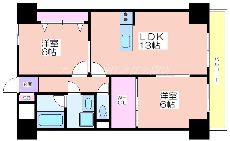 ファーロ新北島の物件間取画像