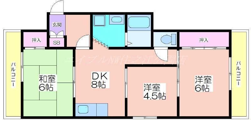 カワデンロイヤルハイツの物件間取画像