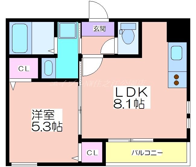 フジパレス帝塚山Ⅱ番館の物件間取画像