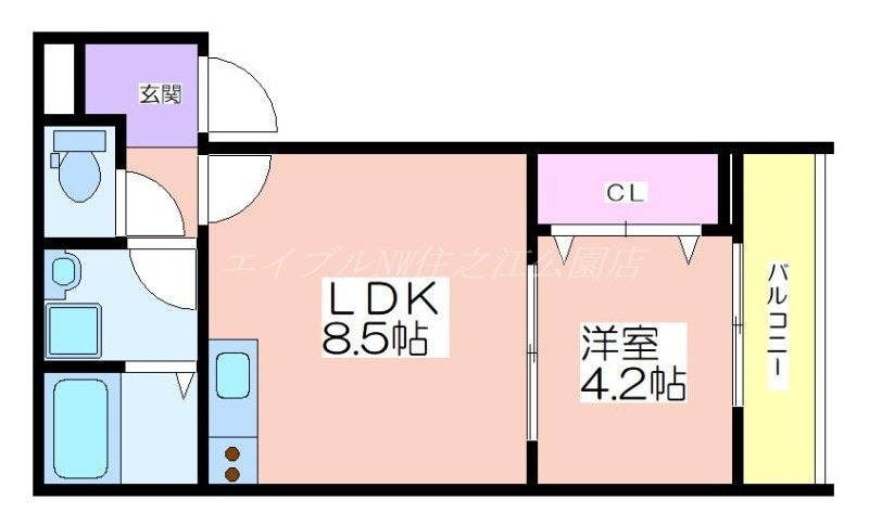 badge住吉公園の物件間取画像