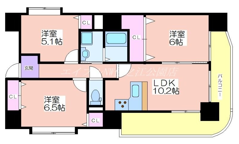 クリアクレセント住之江の物件間取画像