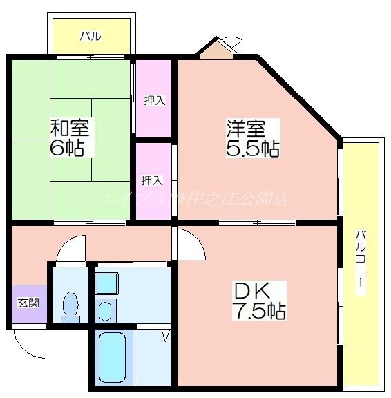 マンション花園の物件間取画像