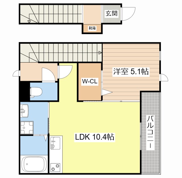 （仮）草津市上笠1丁目新築アパートの物件間取画像