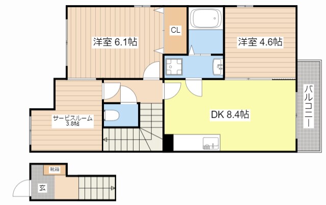 シャルマンWATAMUKIの物件間取画像