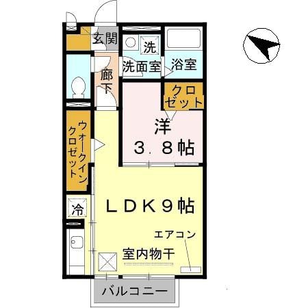 レセンテ出町　A棟の物件間取画像