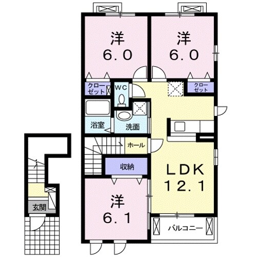 グリエラⅢ番館の物件間取画像