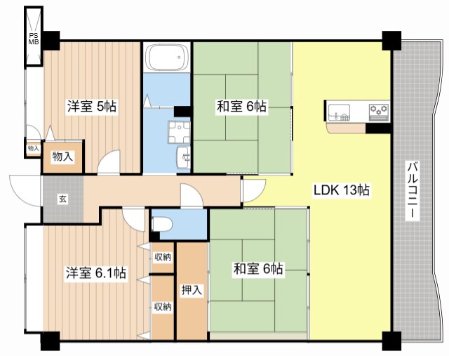 レークパレス大津堅田の物件間取画像